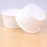 Cupcake Paper Baking Cups, Greaseproof Muffin Liners Holders Baking Wrappers, White, 68x39mm, about 50pcs/set(BAKE-PW0001-374A)