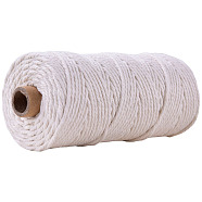 Cotton String Threads for Crafts Knitting Making, Ghost White, 3mm, about 109.36 Yards(100m)/Roll(X-KNIT-PW0001-01-25)