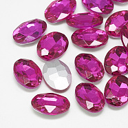 Pointed Back Glass Rhinestone Cabochons, Back Plated, Faceted, Oval, Rose, 8x6x3mm(RGLA-T080-6x8mm-09)