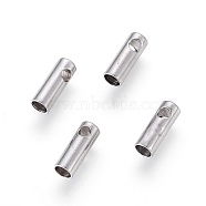 304 Stainless Steel Cord Ends, End Caps, Column, Stainless Steel Color, 7.5x2.6mm, Hole: 1.2mm, Inner Diameter: 2mm(STAS-F232-01C-P)