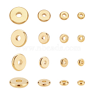 ARRICRAFT 80Pcs 4 Style Brass Beads, Long-Lasting Plated, Disc/Flat Round, Heishi Beads, Real 24K Gold Plated, 20pcs/style(KK-AR0002-17)
