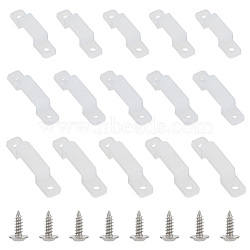 120 Sets 3 Styles Silicone Fixing Clips, LED Strip Light Mounting Brackets, with Iron Screw, Ghost White, 27~33x6x5~5.5mm, Hole: 1.8~3mm, 40 sets/style(FIND-HY0003-45)