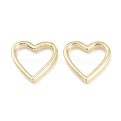 Brass Linking Rings, Heart, Real 18K Gold Plated, 23~24x24~25x2.4mm, Inner Diameter: 19x15mm(KK-L185-43G)