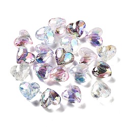 Transparent Acrylic Beads, Heart, Mixed Color, 17x19x12mm, Hole: 2mm(MACR-K356-13)