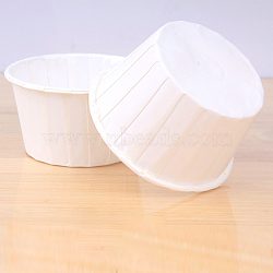 Cupcake Paper Baking Cups, Greaseproof Muffin Liners Holders Baking Wrappers, White, 68x39mm, about 50pcs/set(BAKE-PW0001-374A)