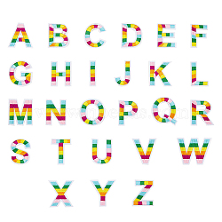 Letter A-Z Computerized Embroidery Appliques, Cloth Iron On/Sew On Patches, Costume Accessories, Alphabet, Colorful, 48~50x13~65x2mm, 26pcs/set(PATC-WH0007-26)