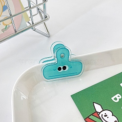 Acrylic Binder Clip, Note Letter Paper Clamp, for Office School Supplies, Eye Pattern, Turquoise, 45x35mm(PW-WG58503-01)