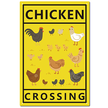 Vintage Metal Iron Tin Sign Poster, Wall Decor for Bars, Restaurants, Cafes Pubs, Rectangle, Chick, 300x200x0.5mm, Hole: 5x5mm