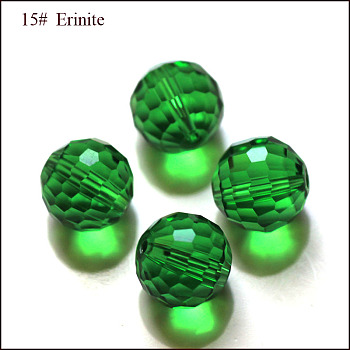 Imitation Austrian Crystal Beads, Grade AAA, Faceted(96 Facets), Round, Green, 8mm, Hole: 0.9~1mm