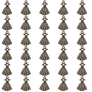 Tibetan Style Alloy Pendants, Dress Charms, Cadmium Free & Lead Free, Antique Bronze, 19x14x1.5mm, Hole: 1.4mm