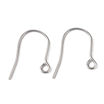 304 Stainless Steel Ear Wire, with Horizontal Loop, 22x18mm, Hole: 2.2mm