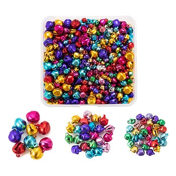 Christmas Aluminum Bell Charms, Mixed Color, 800Pcs/Box