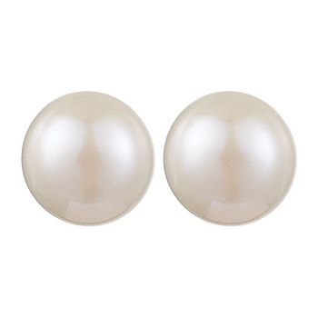 Natural Pearl Ear Studs, with Sterling Silver Findings, Round, Platinum, 17.5x7mm