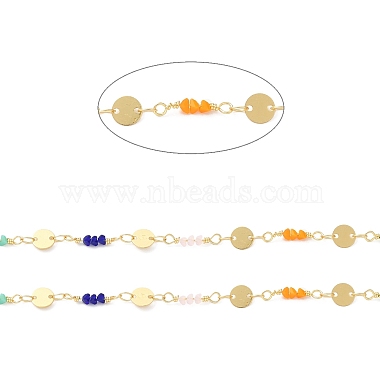 Handmade Brass Flat Round Link Chains(CHC-M024-28G)-2