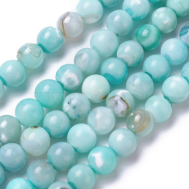 Natural Dyed Agate Imitation Turquoise Beads Strands(G-P425-02A-6mm)-2