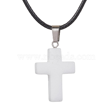 Black Cross White Jade Necklaces