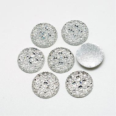 25mm White Half Round Resin Cabochons
