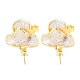 Brass Enamel Stud Earring Findings(KK-CBA58F9-01G-05)-1