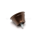Plastic Round Curtain Rod Finials, Screws Curtain Rods, Coconut Brown, 38.5x42mm, pin: 5mm(FIND-WH0097-12)