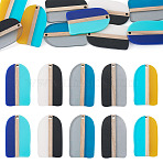 10Pcs 5 Colors Resin & Wood Pendants, Arch, Two Tone, Mixed Color, 38x22x3.2mm, Hole: 2mm, 2pcs/color(RESI-TA0004-53)