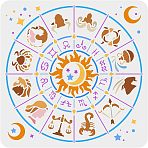 Large Plastic Reusable Drawing Painting Stencils Templates, for Painting on Scrapbook Fabric Tiles Floor Furniture Wood, Square, Constellation Pattern, 300x300mm(DIY-WH0172-641)