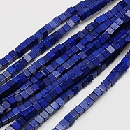 Synthetic Turquoise Beads Strands, Dyed, Cube, Medium Blue, 4x4x4mm, Hole: 1mm, about 95pcs/strand, 15.75 inch(TURQ-G108-4x4mm-04)