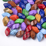 Acrylic Beads, Imitation Gemstone Style, Twist, Mixed Color, 19.5x10x10mm, Hole: 1.6mm, about 375pcs/500g(OACR-S029-015)