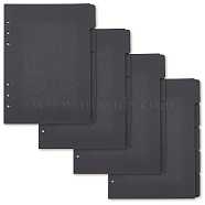 5 Sheets A5 Paper Binder Dividers, 6-Hole Index Page Tab for Planner & Notebook & Loose Leaf Binders, Rectangle, Black, 208x150x0.2mm, Hole: 5mm(SCRA-WH0001-01A-02)