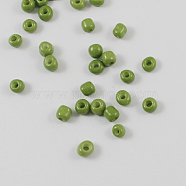 Baking Paint Glass Seed Beads, Olive Drab, 12/0, 1.5~2mm, Hole: 0.5~1mm, about 30000pcs/bag(SEED-S001-K9)