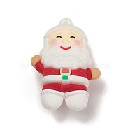 PVC Plastic Christmas Style Big Pendants, Santa Claus, 53x36x24mm, Hole: 2.8mm(PVC-O001-02I)