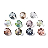 Transparent Glass Rhinestone Cabochons, Faceted, Pointed Back, Diamond, Mixed Color, 10x7mm(RGLA-B003-10A)