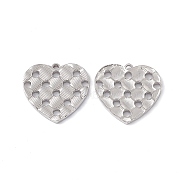 304 Stainless Steel Pendants, Heart Charms, Stainless Steel Color, 19.5x20x2mm, Hole: 1.2mm(STAS-K242-06P)