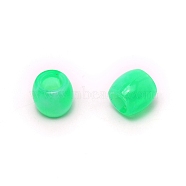 Resin Large Hole Beads, Barrel, Spring Green, 11.5x11mm, Hole: 6mm, about 49pcs/32g(RESI-TAC0001-95E)