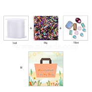 Pandahall Lucky Bag, Including 50G Glass Seed Beads, 10Pcs Sew on Taiwan Acrylic and 1Roll Nylon Wire, Mixed Color, 10~105mm(DIY-LUCKYBAY-79)
