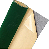 Self Adhesive Velvet Flocking Fabric, for Jewelry Drawer Craft Fabric Peel Stick, Dark Green, 25x0.08cm(OCOR-BC0001-58B-02)