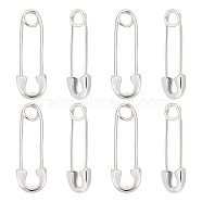4 Pair Sterling Silver Safety Pin Shape Dangle Hoop Earrings for Men Women, Platinum, 20x6.5x2mm, Pin: 0.7mm(STER-AR0001-01)