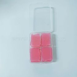 Square Silicone Glue Clay, for DIY Diamond Painting Stickers Kits, with Plastic Box, Red, 25x25mm, 32pcs/box(DIAM-PW0001-079B)