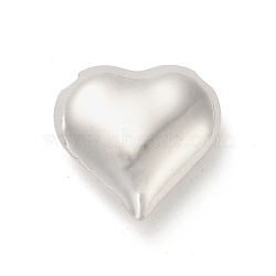 Rack Plating Brass Beads, Cadmium Free & Lead Free, Long-Lasting Plated, Hollow Heart, Platinum, 29.5x30x10.5mm, Hole: 3.5mm(KK-M276-02B-P)