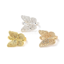 Rack Plating Brass Butterfly Earring Hooks, Ear Wire, with Loop, Long-Lasting Plated, Lead Free & Cadmium Free, Mixed Color, 11x10x6mm, Hole: 1.8mm, Pin: 1.2x1.7mm(KK-F866-05)