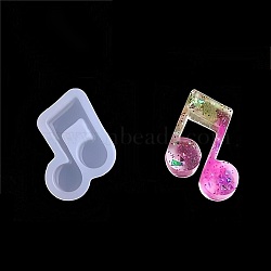 Silicone Molds, Resin Casting Molds, For UV Resin, Epoxy Resin Jewelry Making, Musical Note, White, 23x22x8mm, Inner Diameter: 20x16.5mm(X-DIY-L026-057)