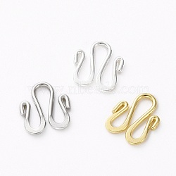 Brass S Hook Clasps, Long-Lasting Plated, Mixed Color, 11.5x9.5x1mm(KK-L205-05)