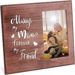 Olycraft MDF Photo Frames, Glass Display Pictures, for Tabletop Display Photo Frame, Rectangle with Word, Saddle Brown, 19.5x25.4x1.35cm(DJEW-OC0001-05G)