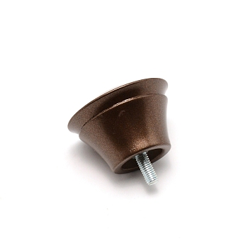 Plastic Round Curtain Rod Finials, Screws Curtain Rods, Coconut Brown, 38.5x42mm, pin: 5mm