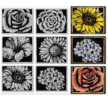 Rubber Clear Stamps, for Card Making Decoration DIY Scrapbooking, Flower, 22x18x0.8cm