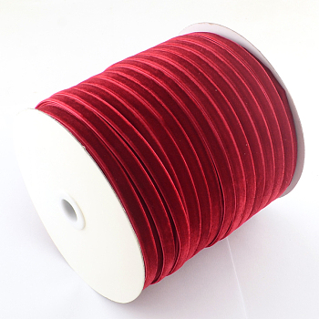 1/4 inch Single Face Velvet Ribbon, FireBrick, 1/4 inch(6.5mm), about 200yards/roll(182.88m/roll)