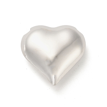 Rack Plating Brass Beads, Cadmium Free & Lead Free, Long-Lasting Plated, Hollow Heart, Platinum, 29.5x30x10.5mm, Hole: 3.5mm