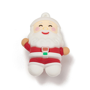 PVC Plastic Christmas Style Big Pendants, Santa Claus, 53x36x24mm, Hole: 2.8mm