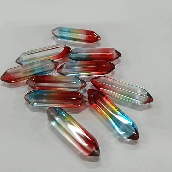 Glass Beads, Bullet, No Hole, Colorful, 31.5x9x8mm