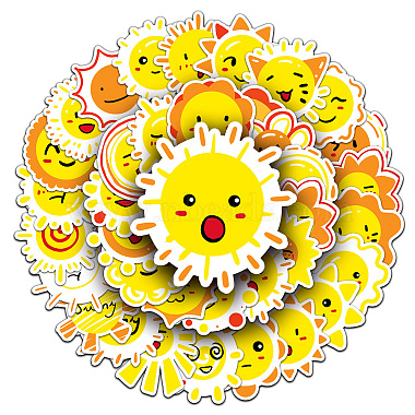 50Pcs Cartoon Sun-themed PVC Self-Adhesive Stickers(PW-WG89750-01)-5