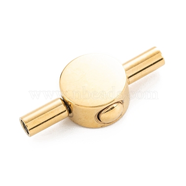 Golden Flat Round 304 Stainless Steel Magnetic Clasps